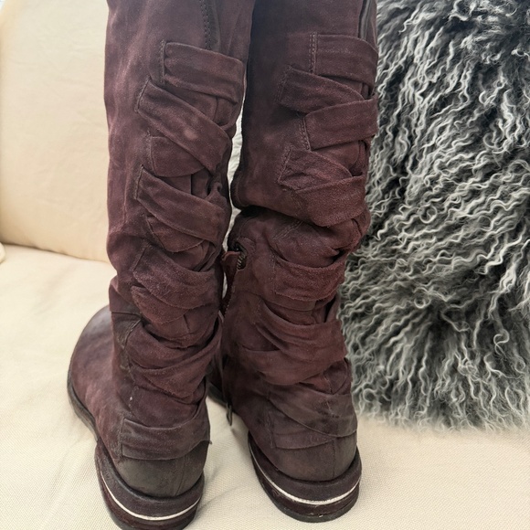 AS98 eggplant lace-back SUEDE boots! - Picture 1 of 6